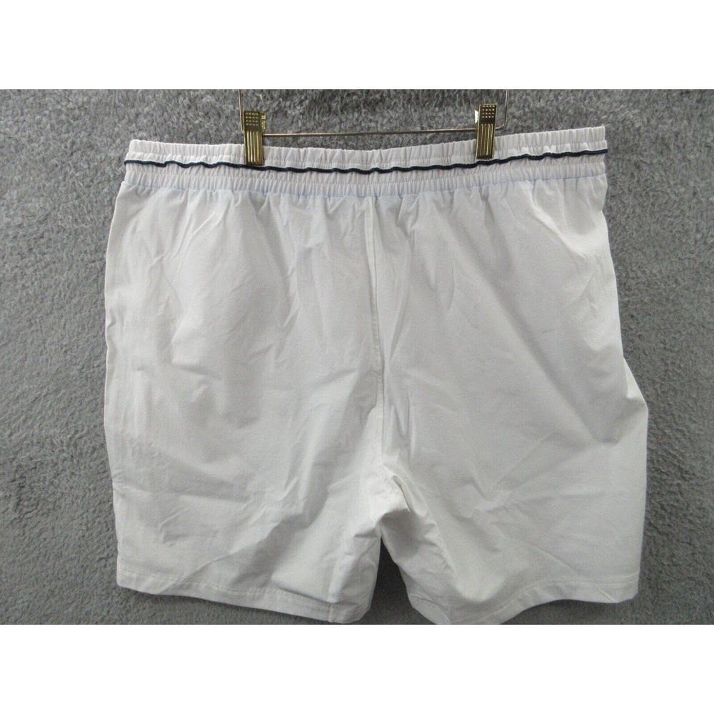 NWOT Sergio Tacchini TCP Shorts Mens Size XXL Mesh Lined WHITE NAVY BLUE Shorts - Picture 9 of 13
